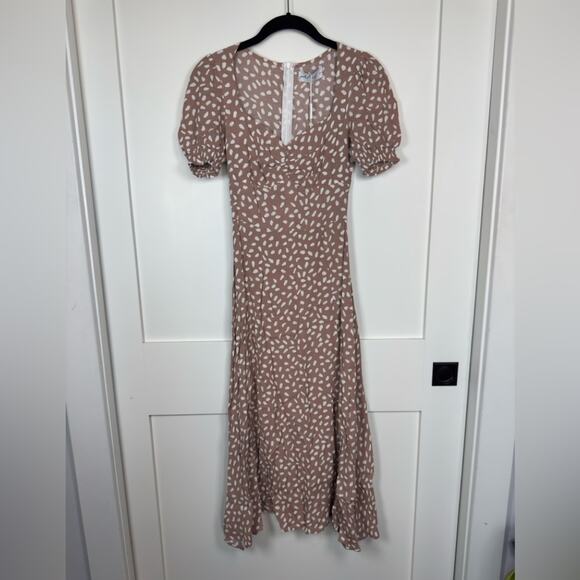 Petal & Pup FRANKLIN DRESS Short Sleeve Midi - MOCHA Size 0/XS NWT - Picture 4 of 9